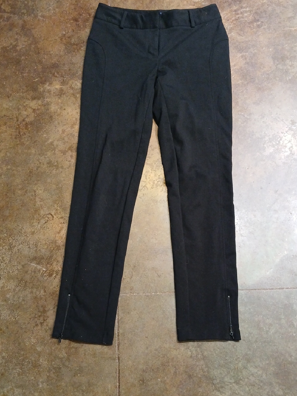 Black womens Slim Zip-Hem Pants Vera Wang
